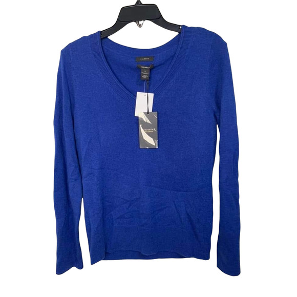 HALOGEN Crew Neck‎ Cashmere Sweater in Blue Surf XS NEW - Picture 3 of 6